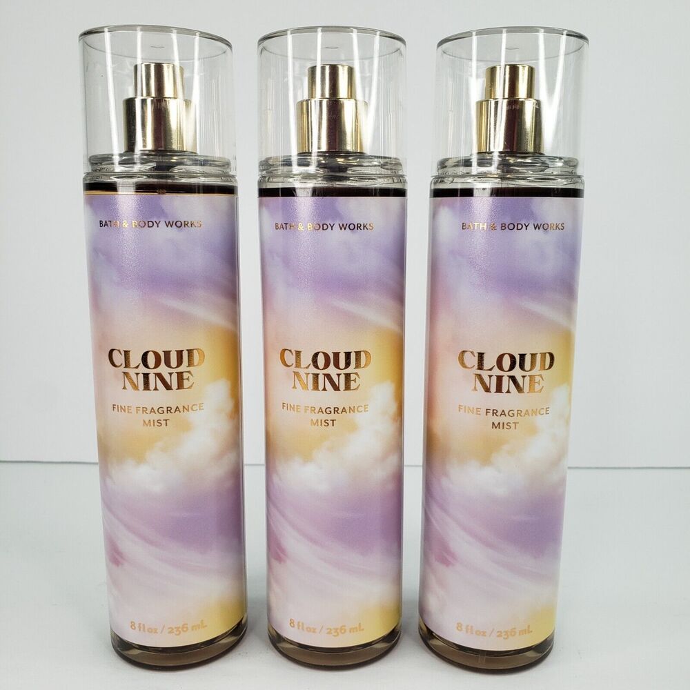 Lot of 3 Cloud 9 Nine Fine Fragrance Mist Spray Bath & Body Works Full Size